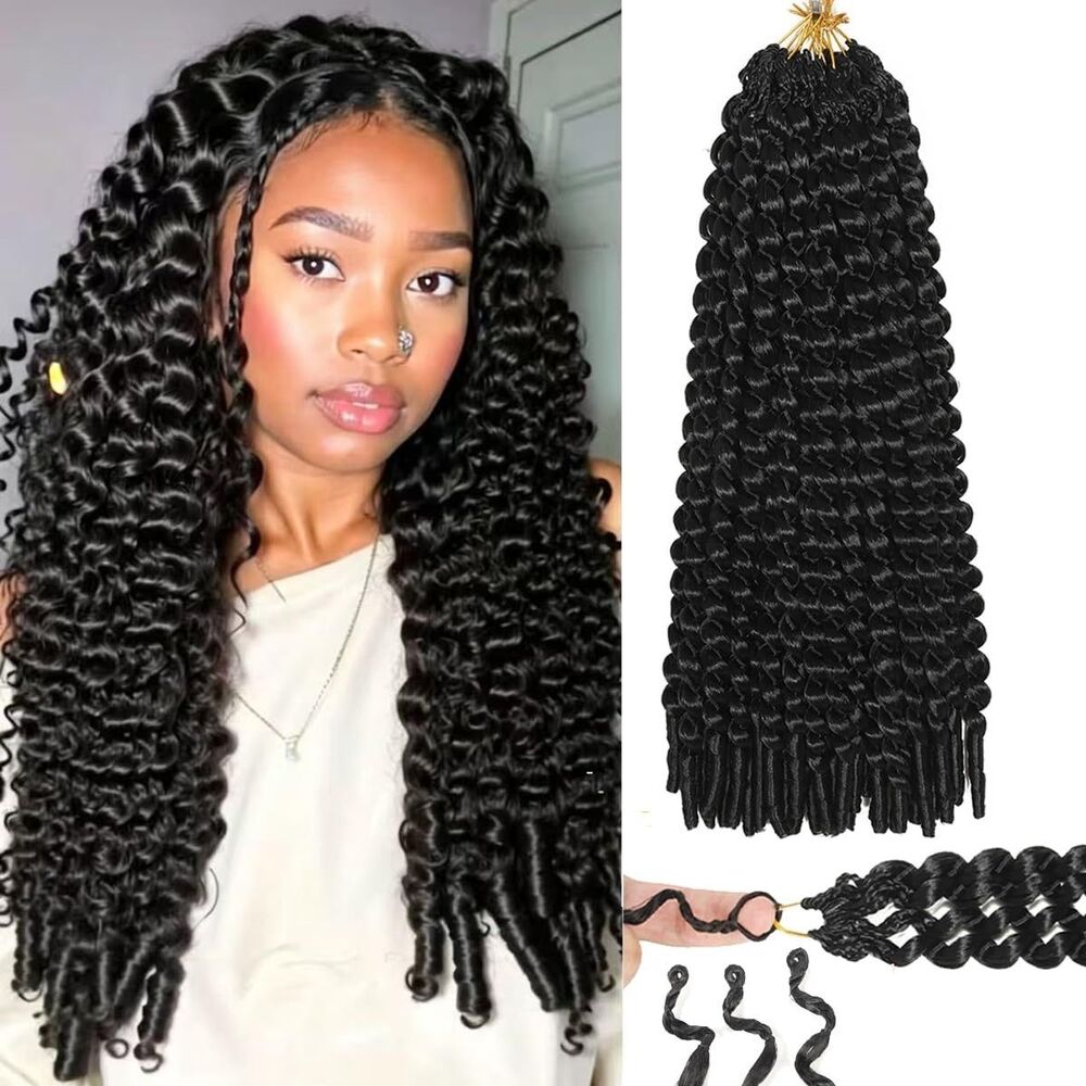 128 Stands Burmese Curly Crochet Hair, Ultra Thin Pre-looped Curly Crochet Hair